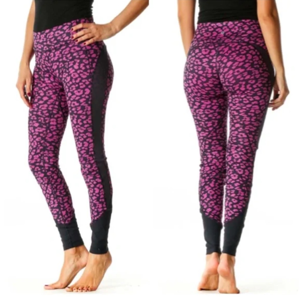 Lululemon Athletica Leggings Drop It Like It’s Hot Cherry Cheetah Violet (8)..